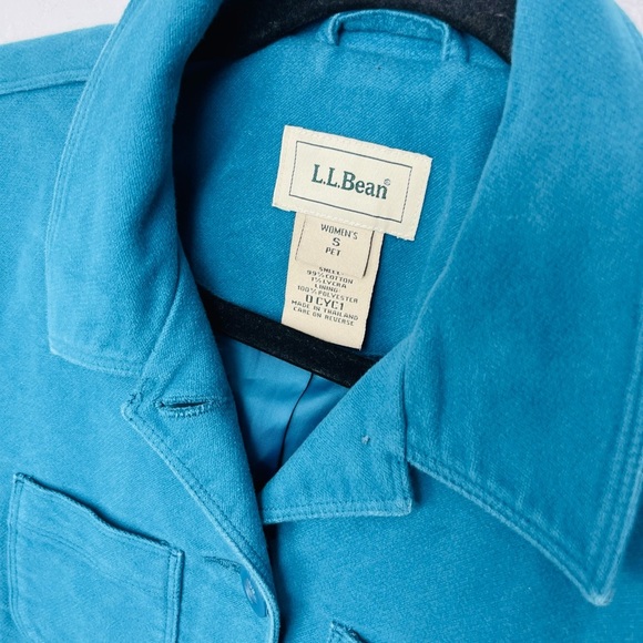 L.L Bean Teal Blue Multi Pocket Vintage Soft Short PEACOAT Jacket - Picture 2 of 7